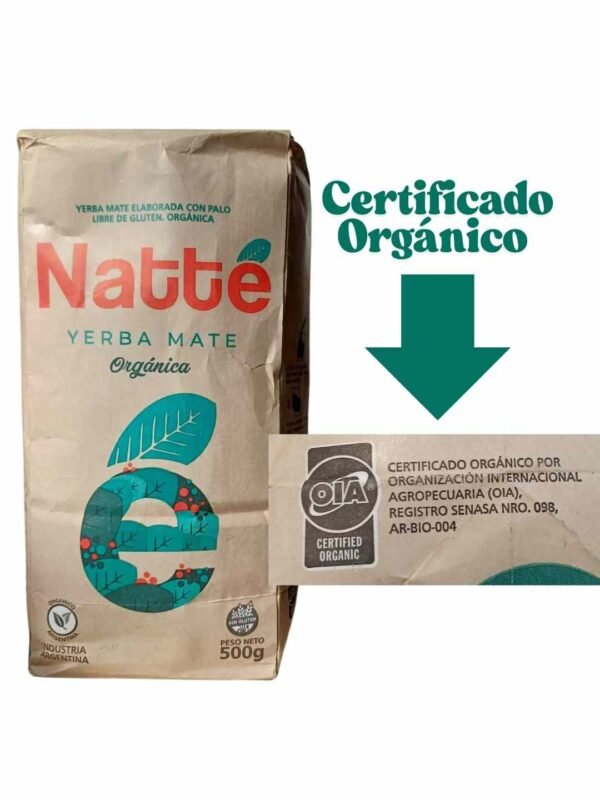 Yerba Mate NATTÉ – Orgánica 500 grms