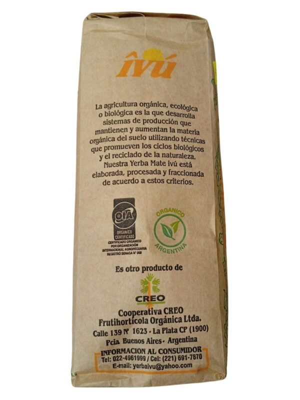 Yerba Mate Ivú Orgánica Biodinámica 500 grms